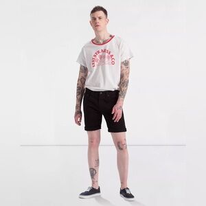 Levi’s Black 502 Taper Fit Hemmed Stretch Denim Jeans Shorts Men’s Size 34